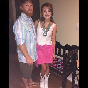 Hot Pink Suede Gianni Bini mini skirt small